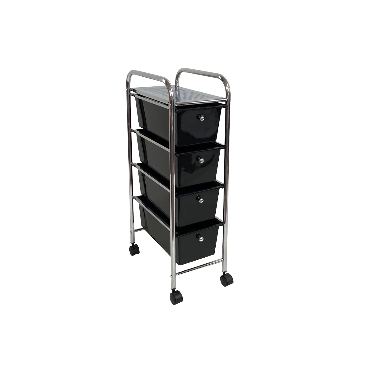 Rolling Storage Cart and Organizer with Plastic Drawers