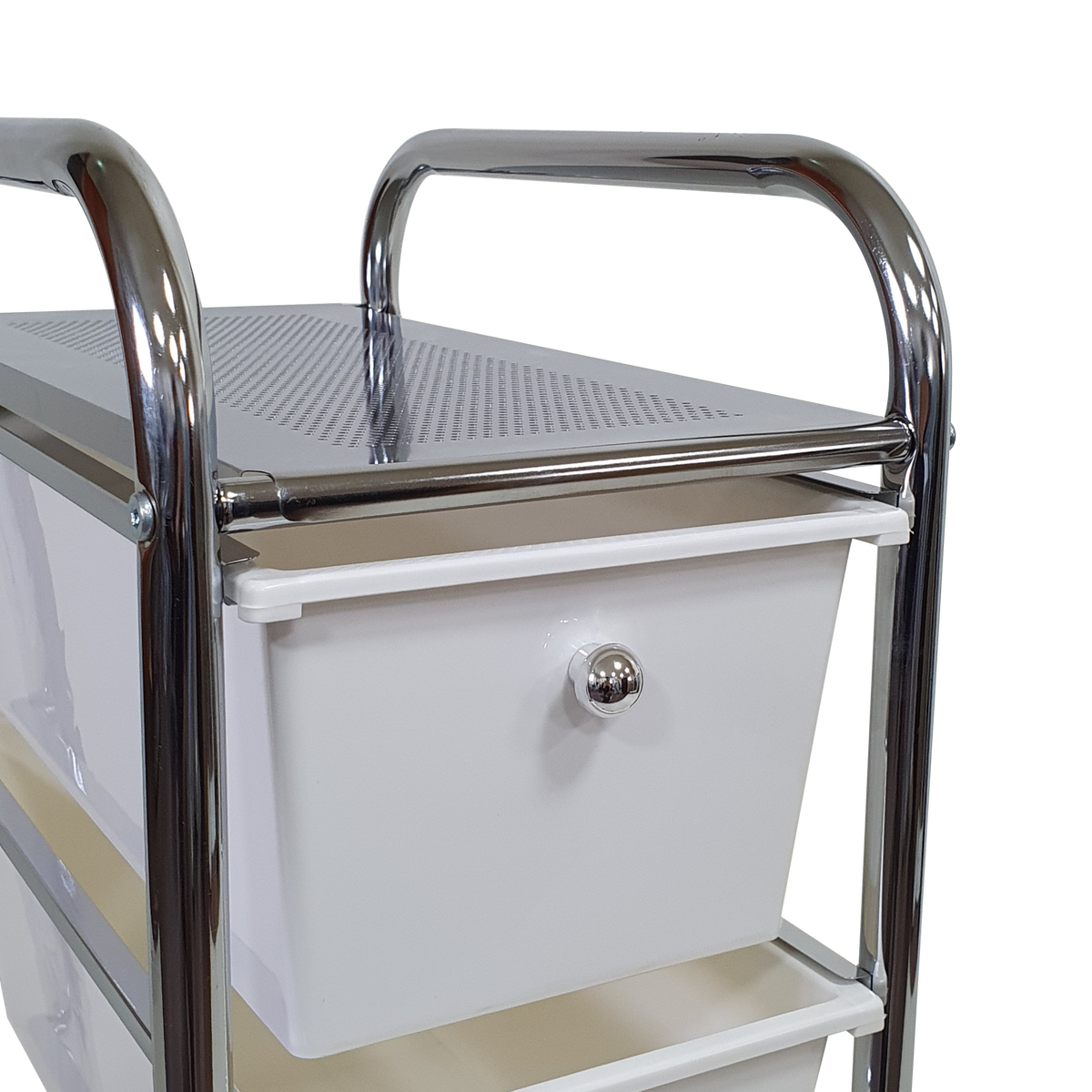 Rolling Storage Cart and Organizer with Plastic Drawers