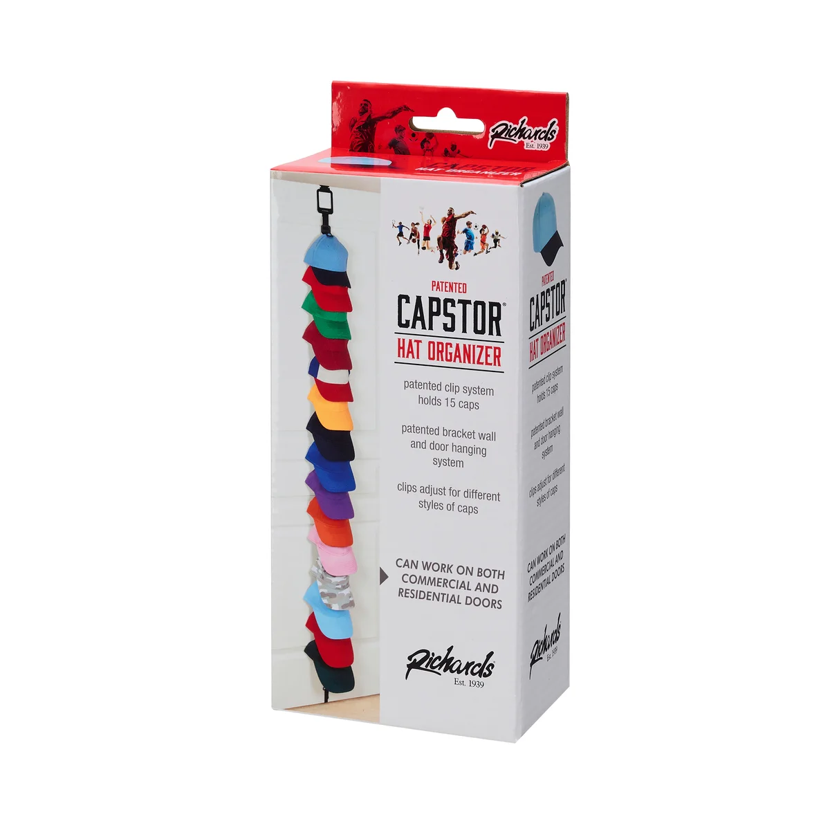 Hanging Cap Organizer For Up To 15 Caps