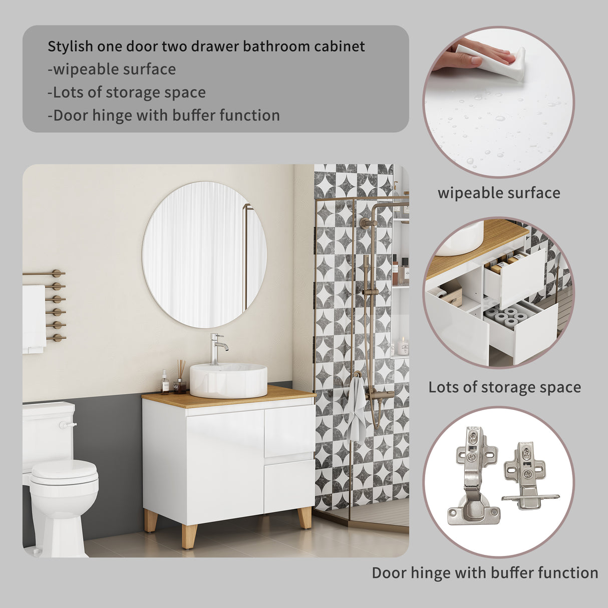 31.5-Inch Modern Bathroom Vanity with Sink Combo