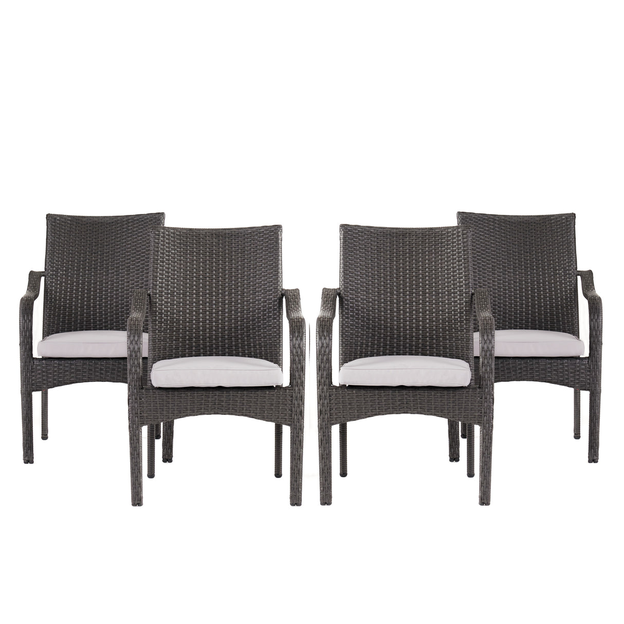 5 Piece Outdoor Dining Set, 31.5" Teak Finish Acacia Wood Table with 4 Chairs