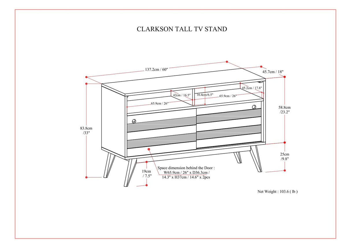 Clarkson - TV Stand - Rustic Natural Aged Brown