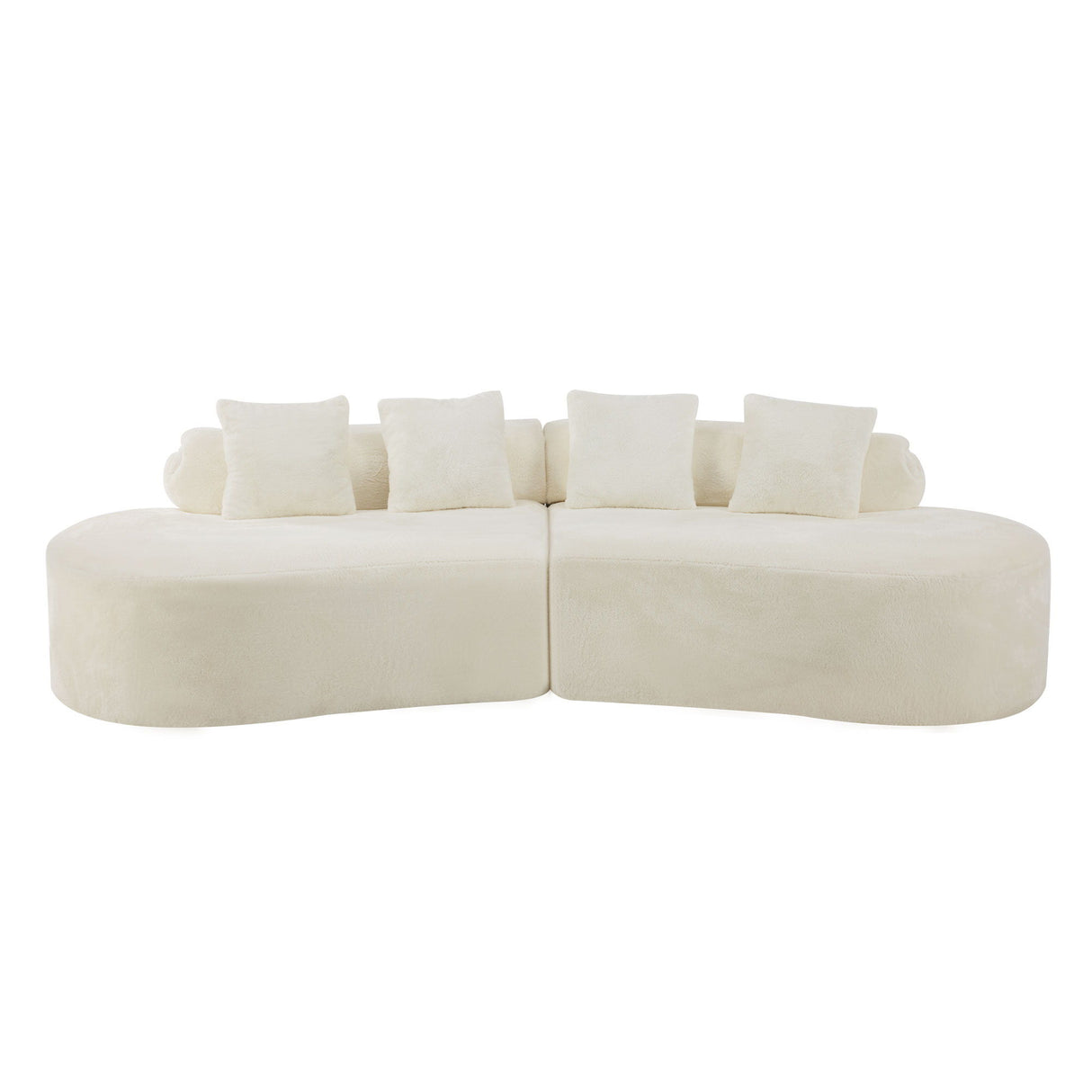 Modern Curved Sofa With Pillows