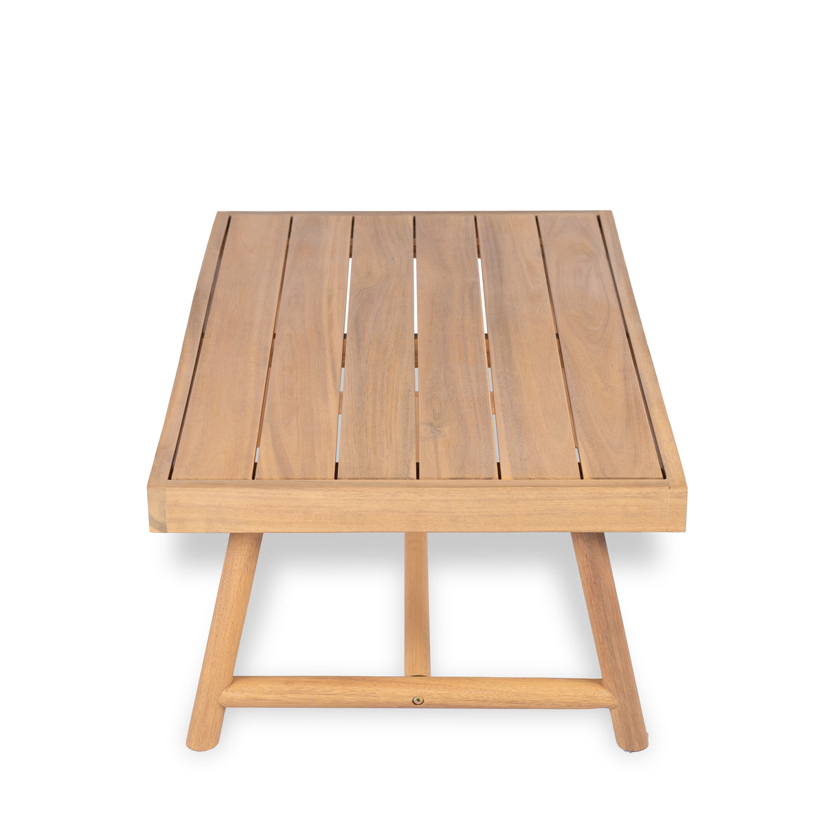 Patio Acacia Wood Chat Set, Club Chair + Coffee Table with Water-resistant Cushion