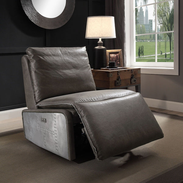 Metier - Power Motion Recliner - Gray / Aluminum - Best Buy Furniture