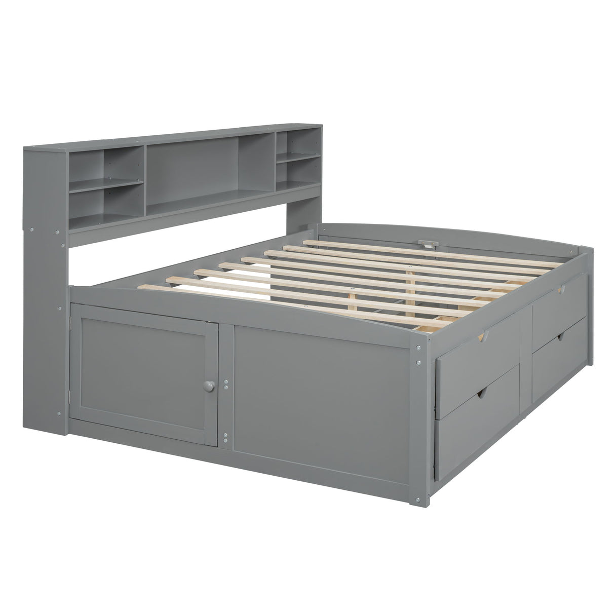 Daybed With 2 Bedside Cabinets, Upper Shelves And 4 Drawers