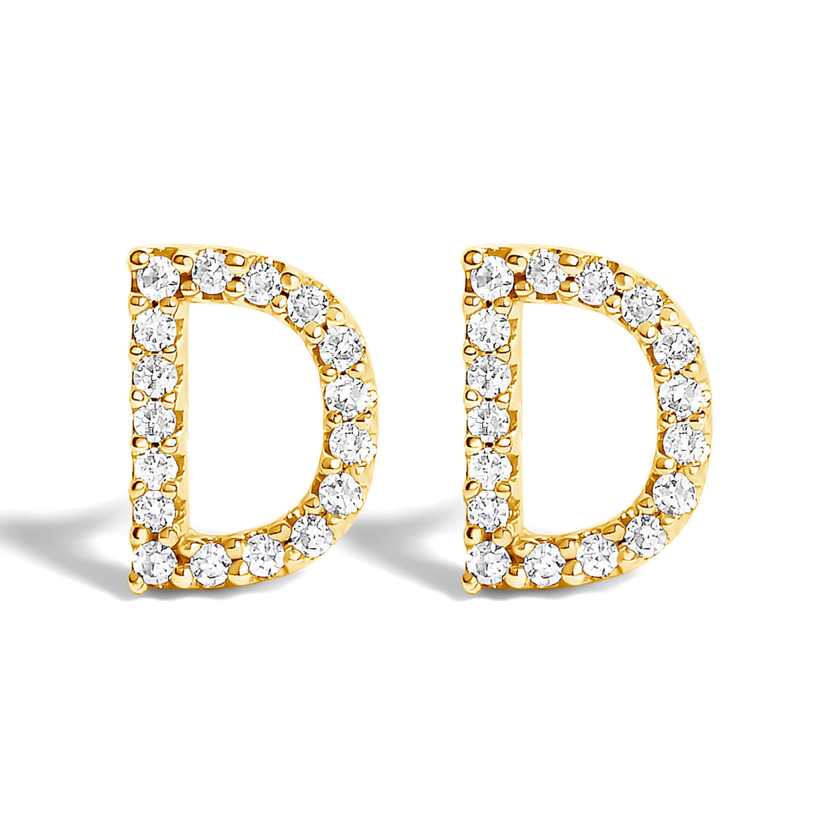 10K White Gold 1/10 Cttw Diamond Initial “A†Stud Earring