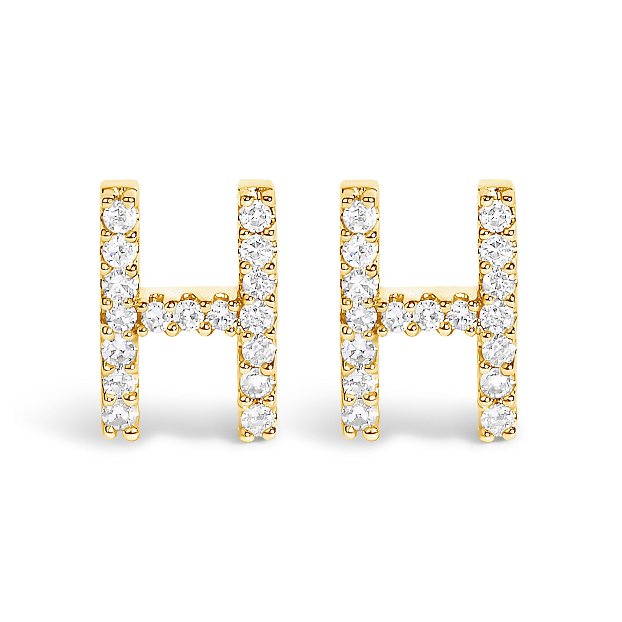 10K White Gold 1/10 Cttw Diamond Initial “A†Stud Earring