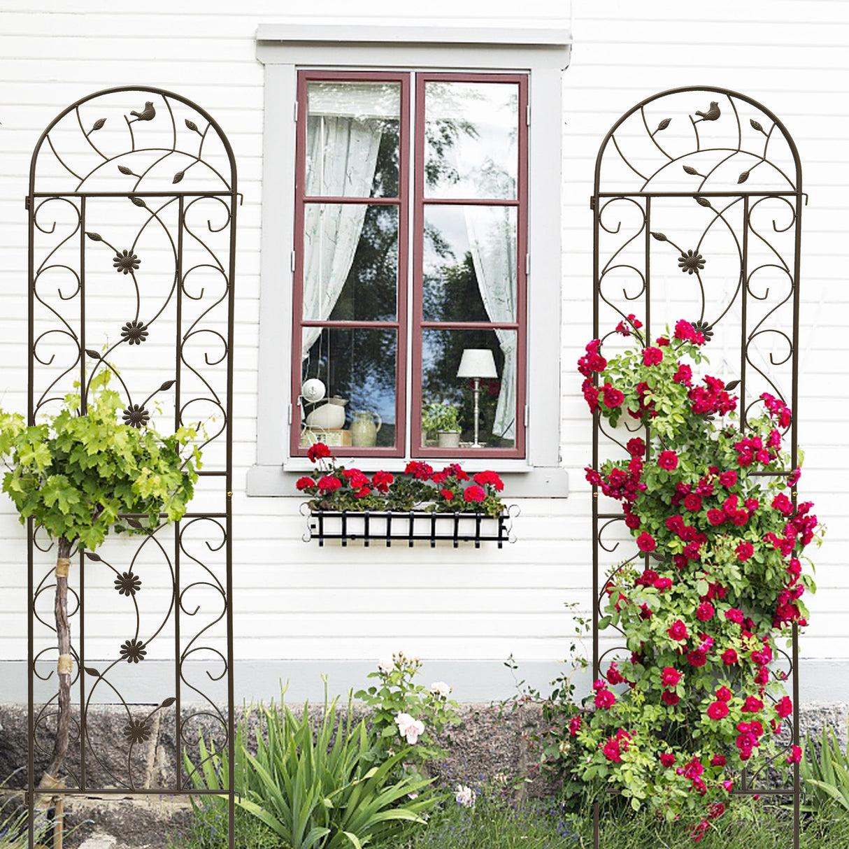 2 Pack Metal Garden Trellis 86.7" x 19.7"