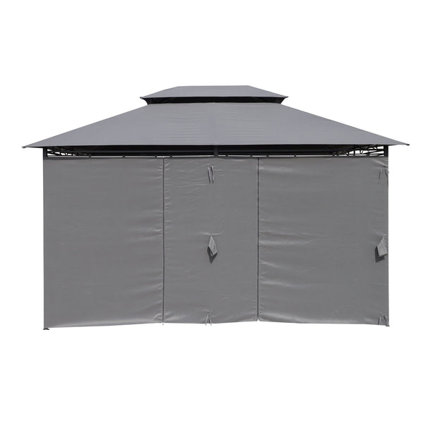 13x10 Ft Outdoor Patio Gazebo Canopy Tent with Ventilated Double Roof and Side Wall