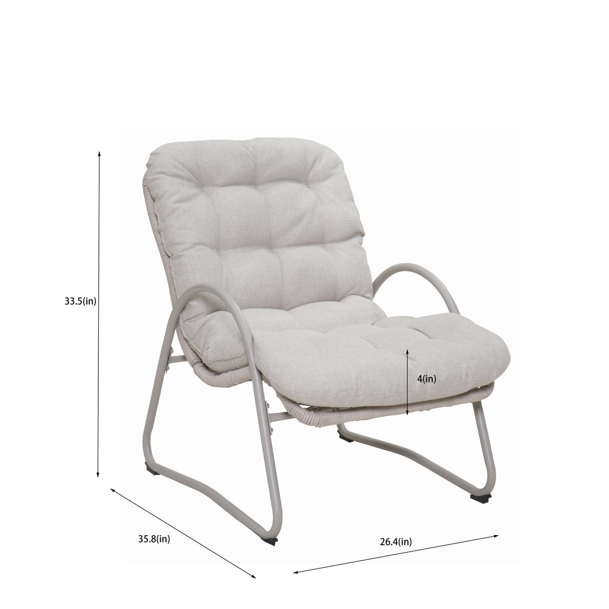 Outdoor Iron Framed Wicker 3-Piece Patio Set