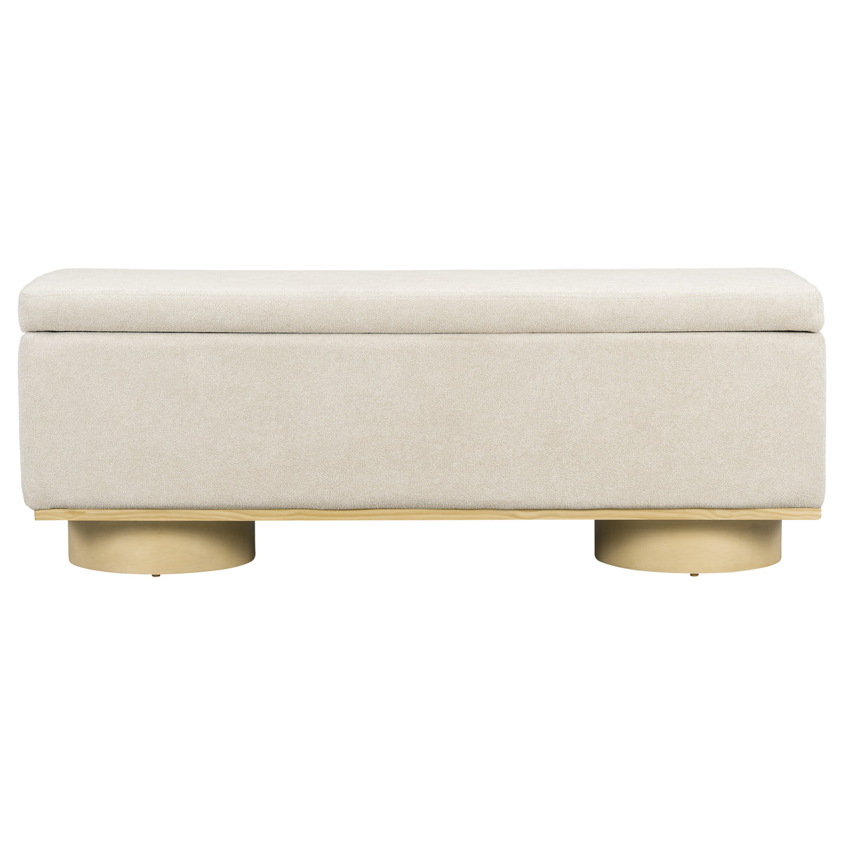 Modern 50" Oatmeal Upholstered Storage Bench