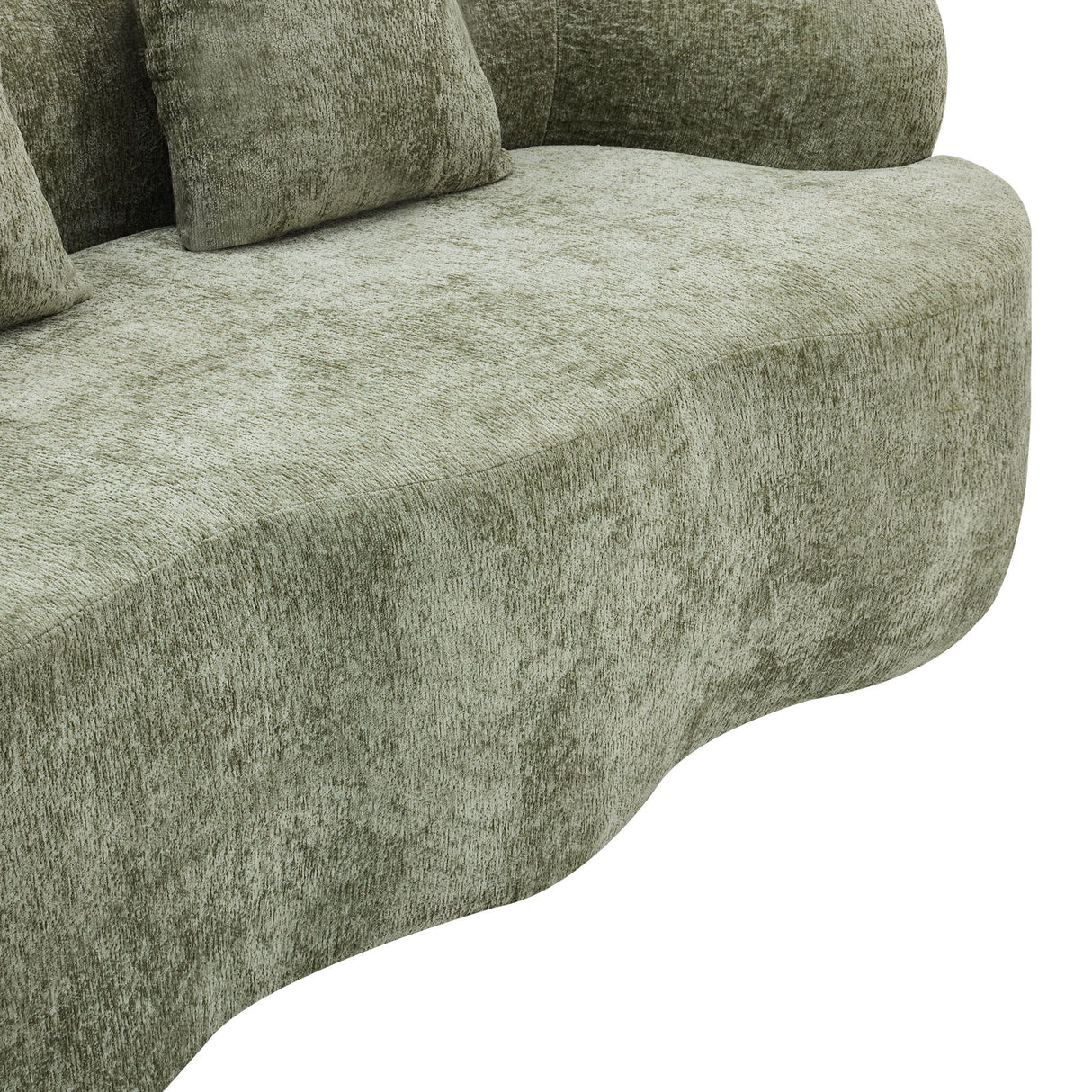 Curved Loveseat Sofa With Round Armrest