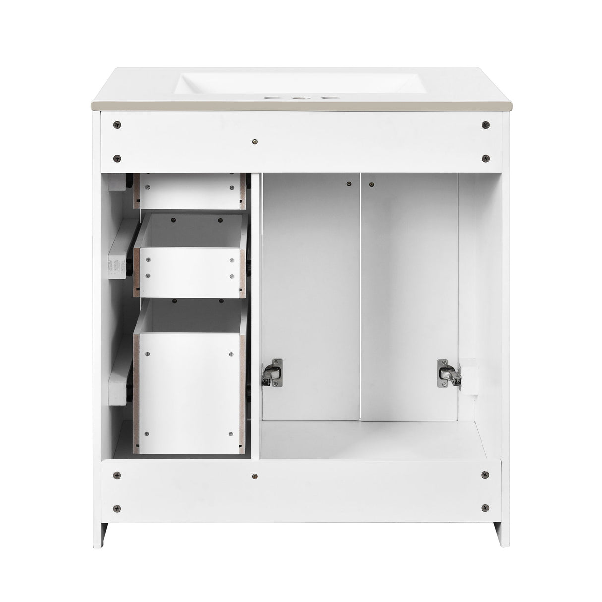 Bathroom Vanity With Sink, Storage Cabinet, Freestanding Set With 3 Drawers & Soft Closing Doors