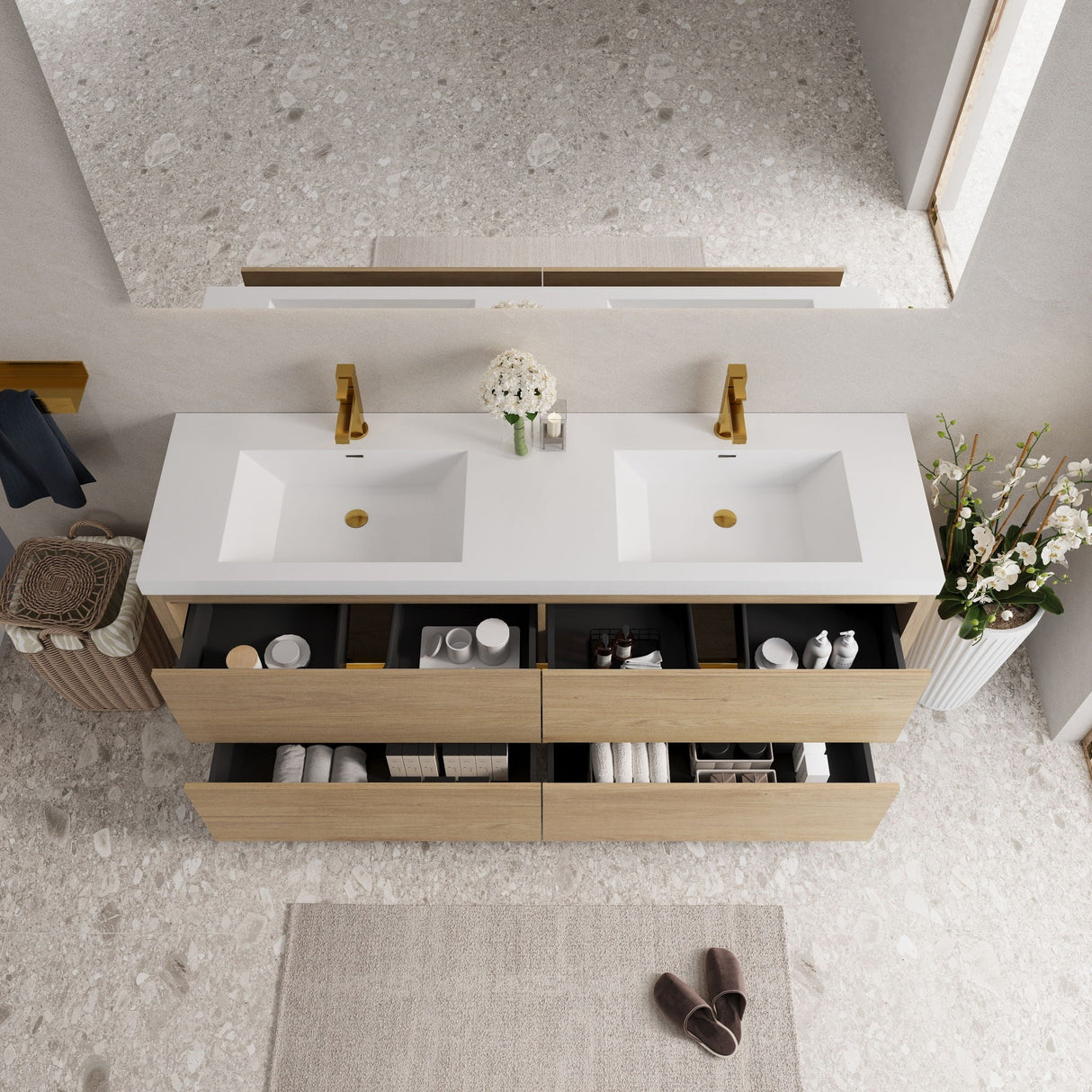 Bathin Freestanding Bathroom Vanity With Double Sinks