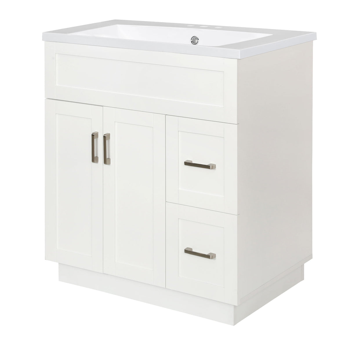Bathroom Vanity With 2 Doors, 2 Drawers, Adjustable Shelf, Hidden Slides & Soft Close Hinges