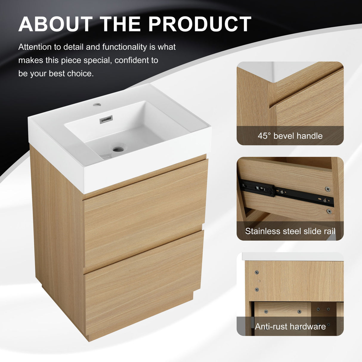 Modern Freestanding Bathroom Vanities With Single Sink Combo