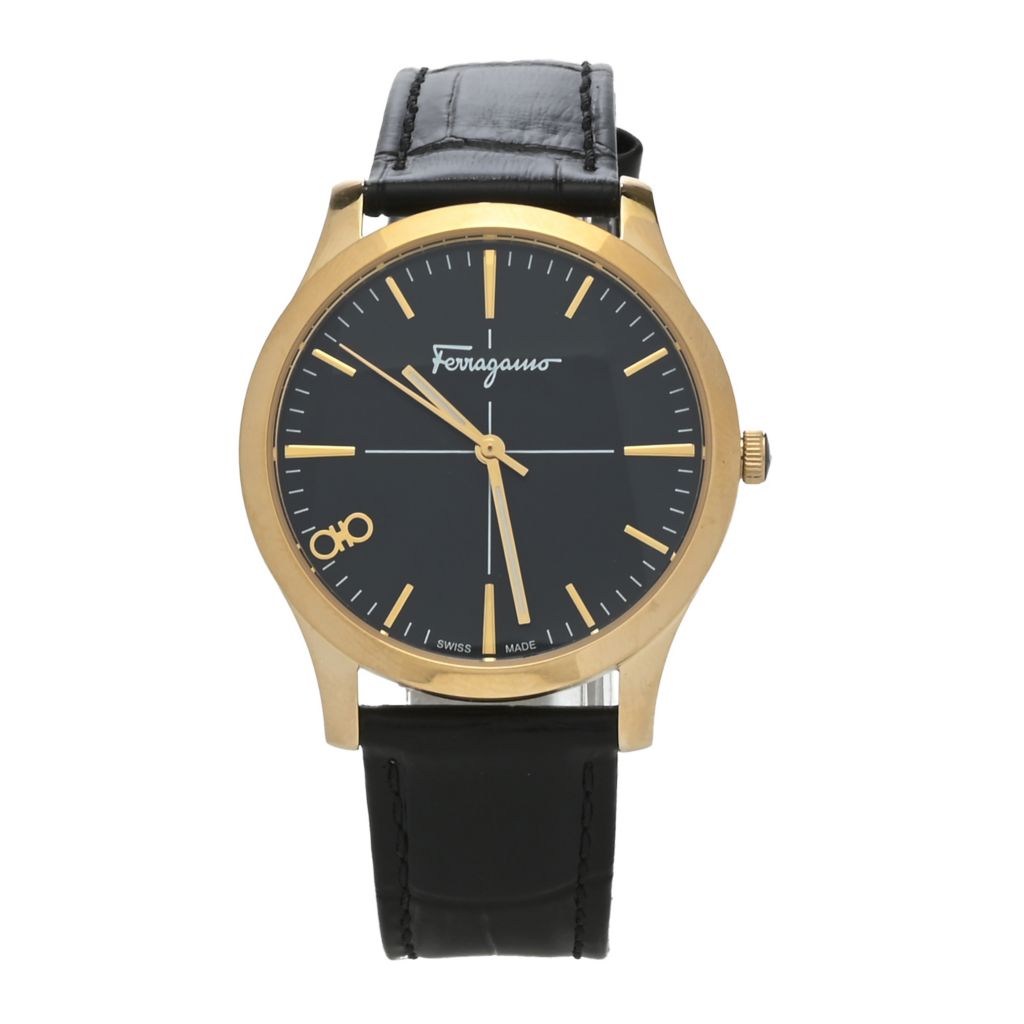 Ferragamo Women's Slim Swiss Made Quartz Leather Strap Watch