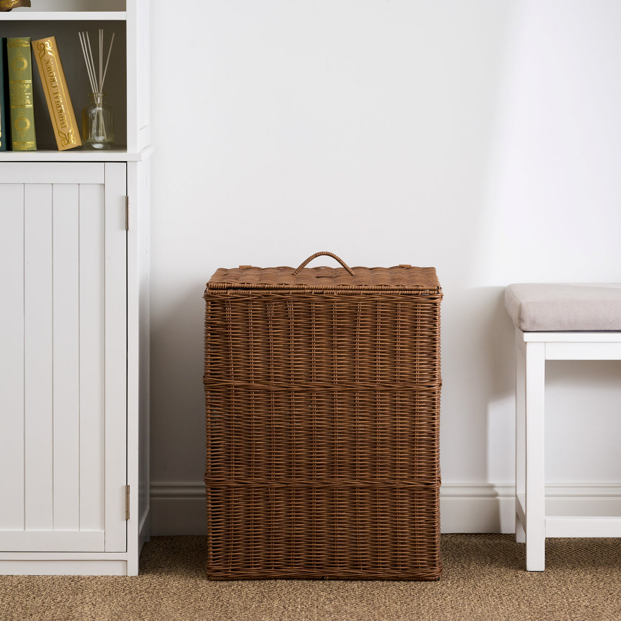Joseph Rectangular Woven Resin Wicker Laundry Hamper