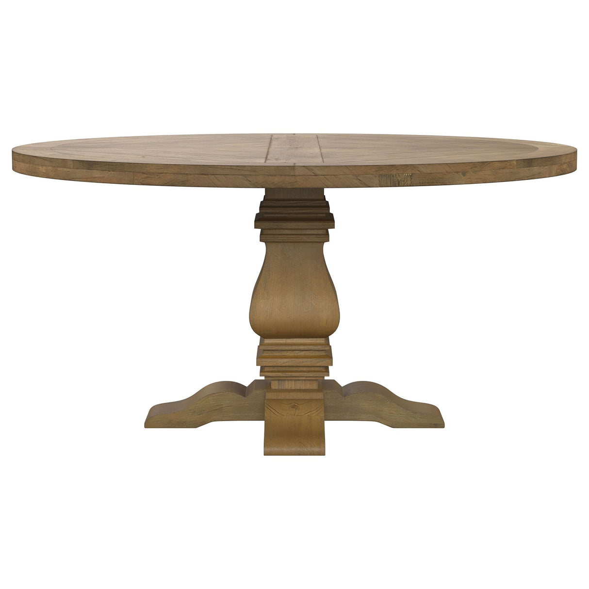 Crux - 5 Piece Round Dining Table Set With Upholstered Chairs - Honey
