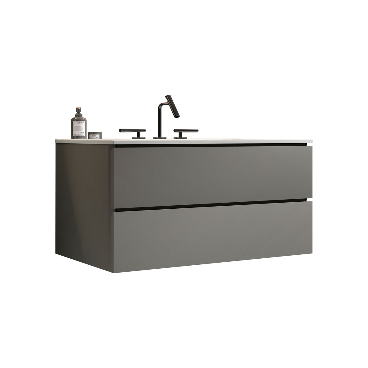 TIA 36" Wall Mount Space Gray Bathroom Vanity