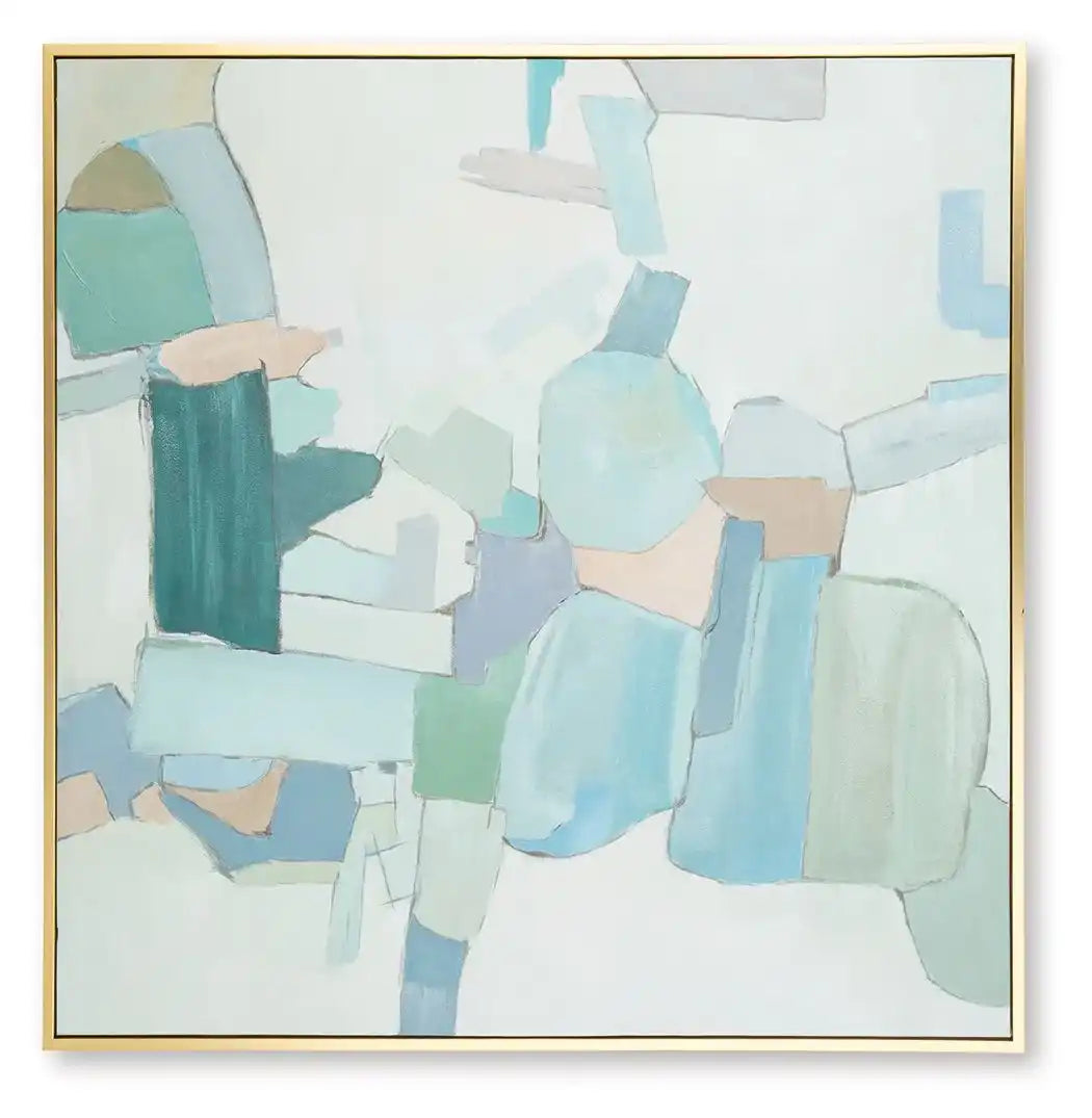 Wynburn - Wall Art - White / Blue / Green - Best Buy Furniture