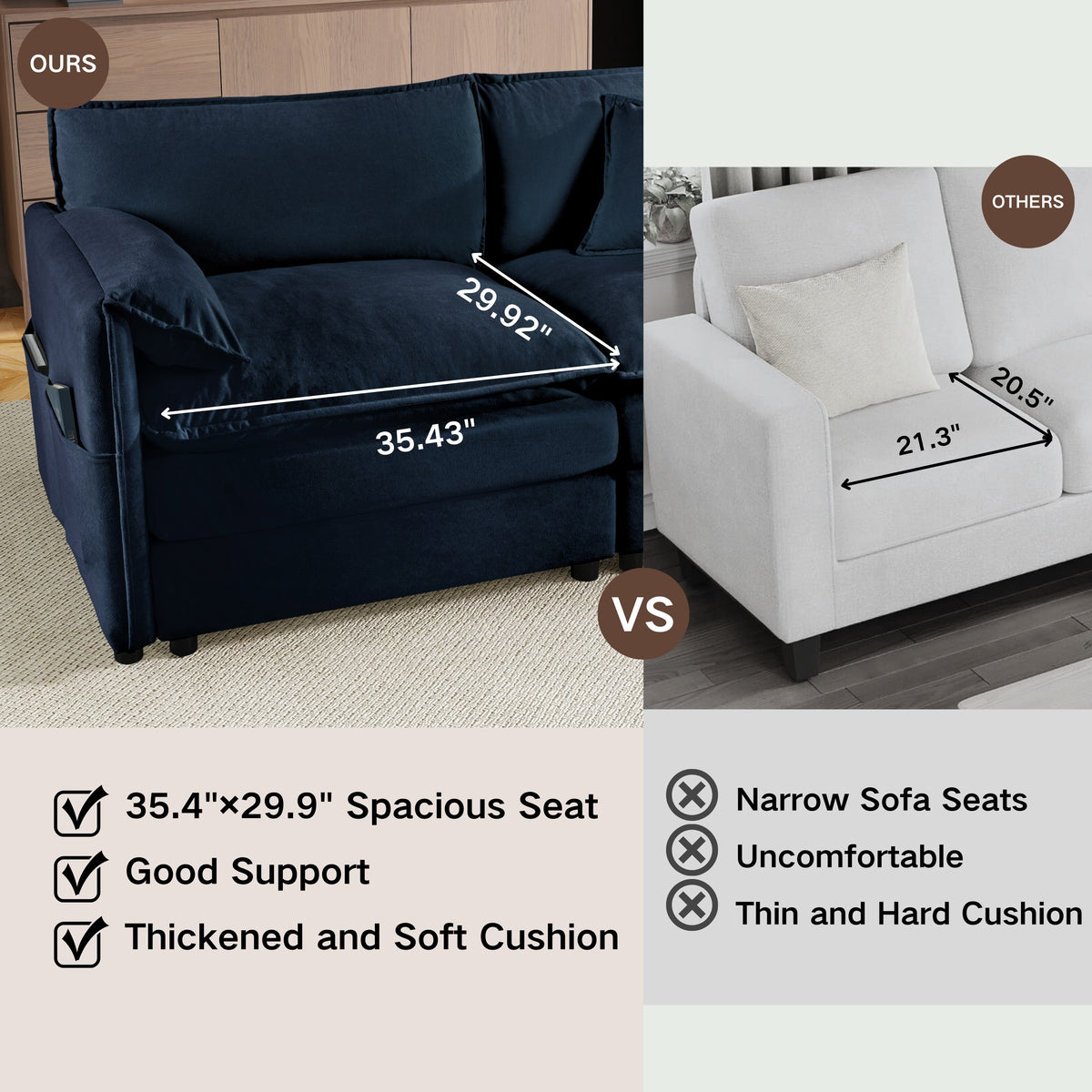 41.73" Modern Upholstered Sofa Chair