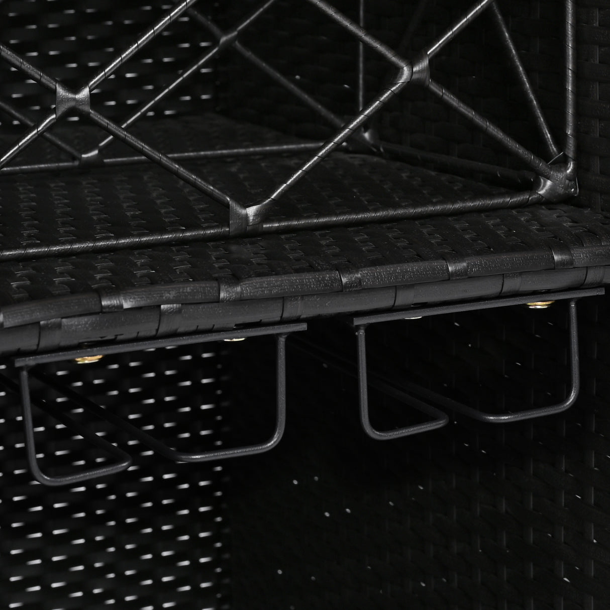 K&K 52.8"W Wicker Outdoor Grill Cart with Extended Table Top
