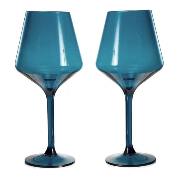 Saint Tropez Acrylic Stemmed Wine Glassware, Set of 2