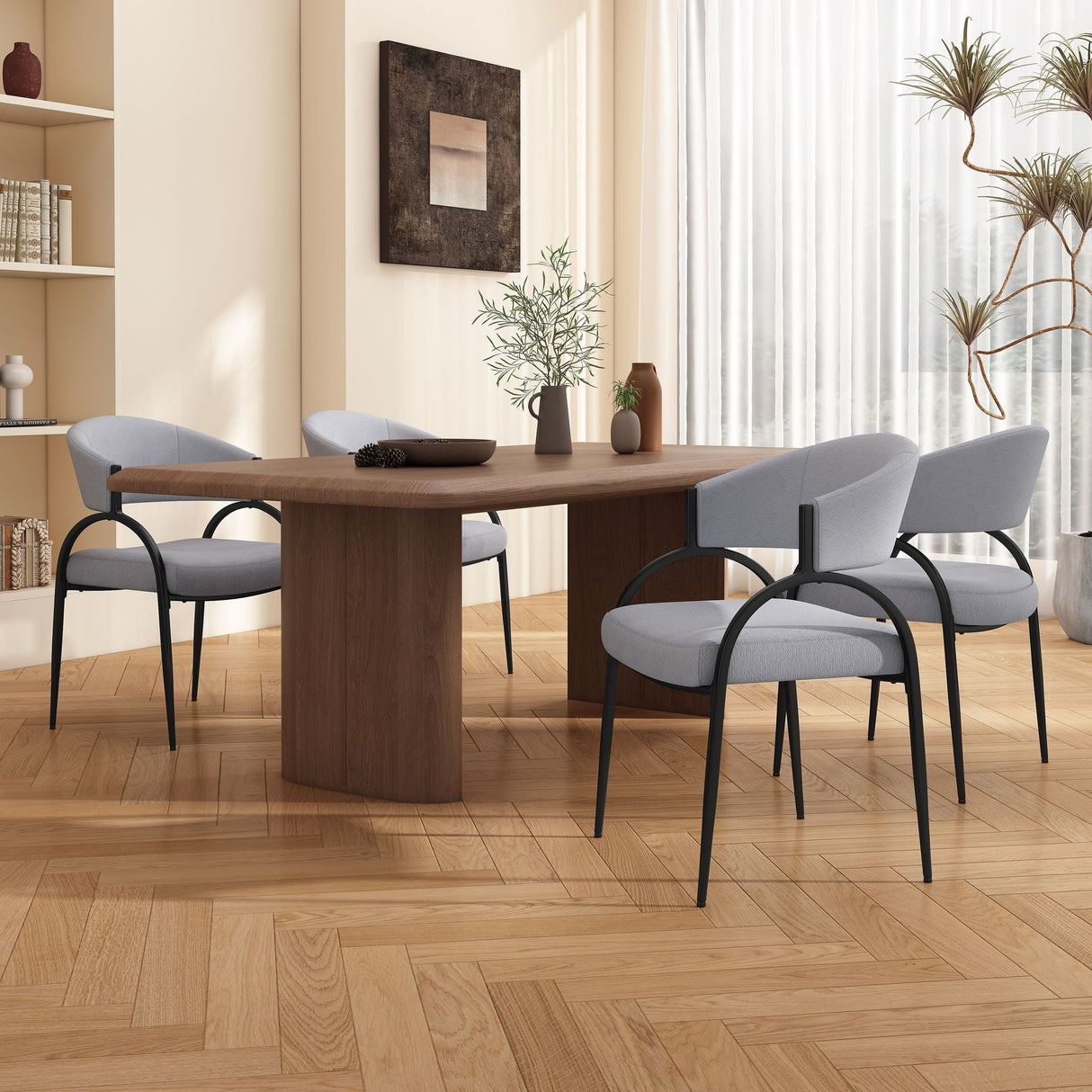 Contemporary Upholstered Dining Chairs With Metal Legs (Set of 2) - Best Buy Furniture