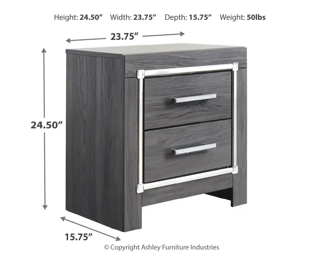 Lodanna - Two Drawer Night Stand - Gray - Best Buy Furniture