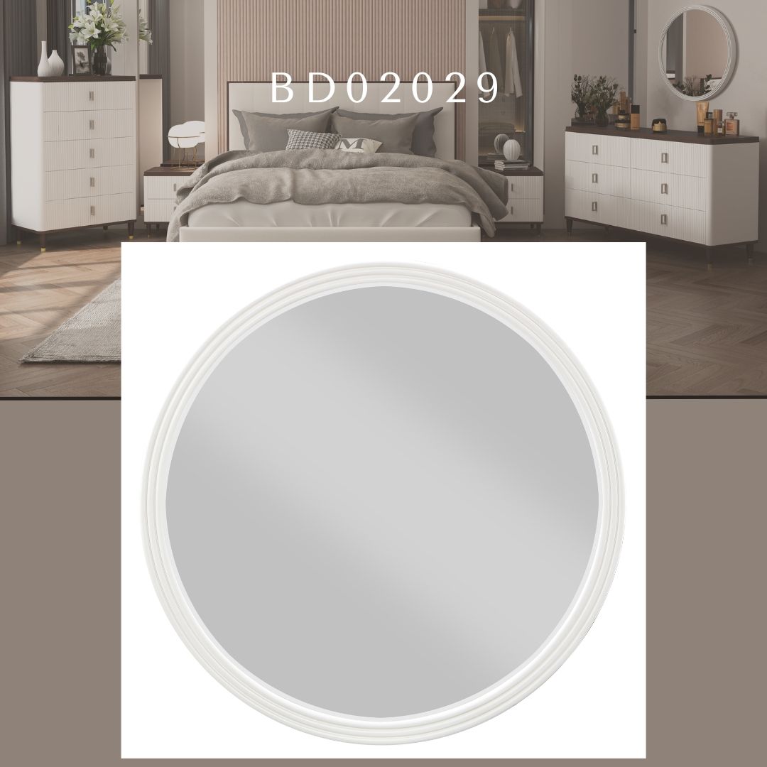Carena - Round Mirror - Gray - Best Buy Furniture