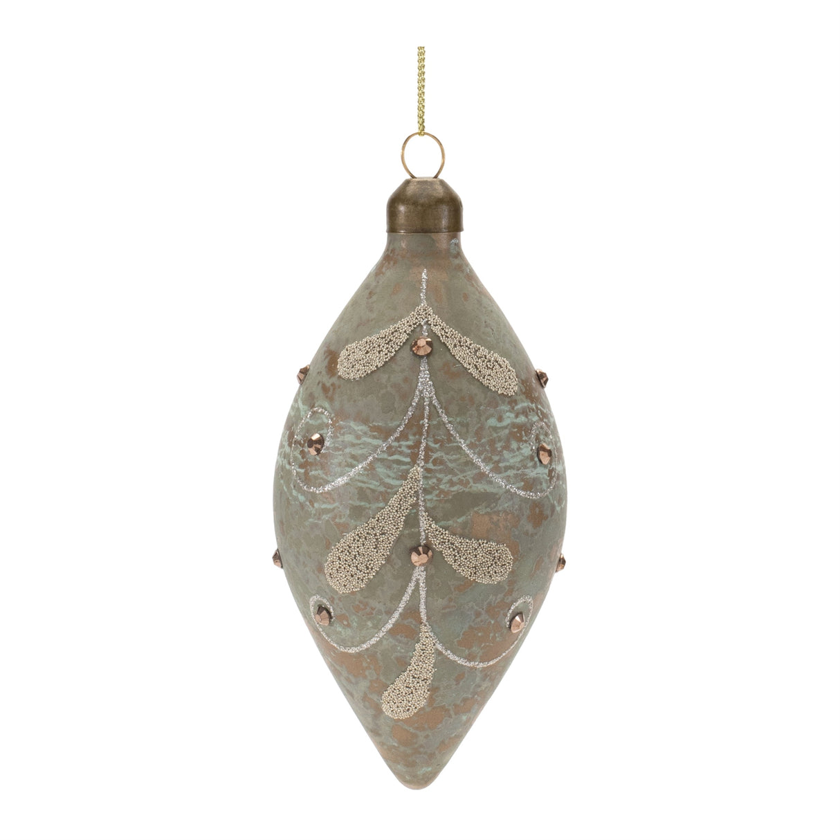 Beaded Glass Ball and Onion Christmas Ornaments - 3.5" - Silver and Gold - 12ct