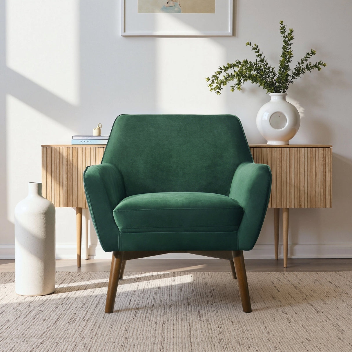 Panom Forest Velvet Accent Chair