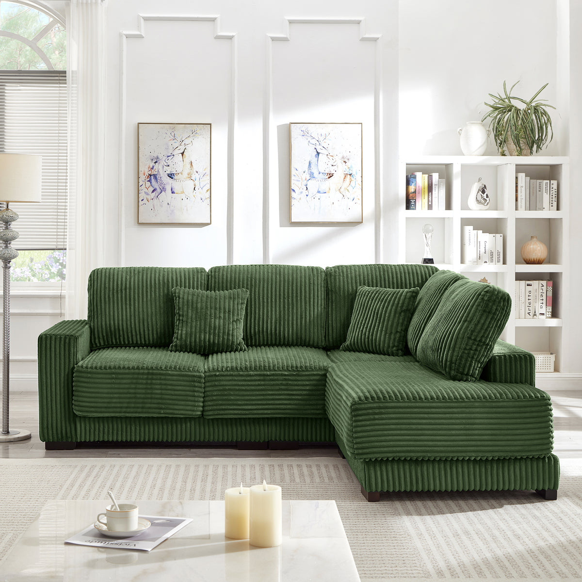 93" Sectional Sofa, L Shaped Sofa Couch