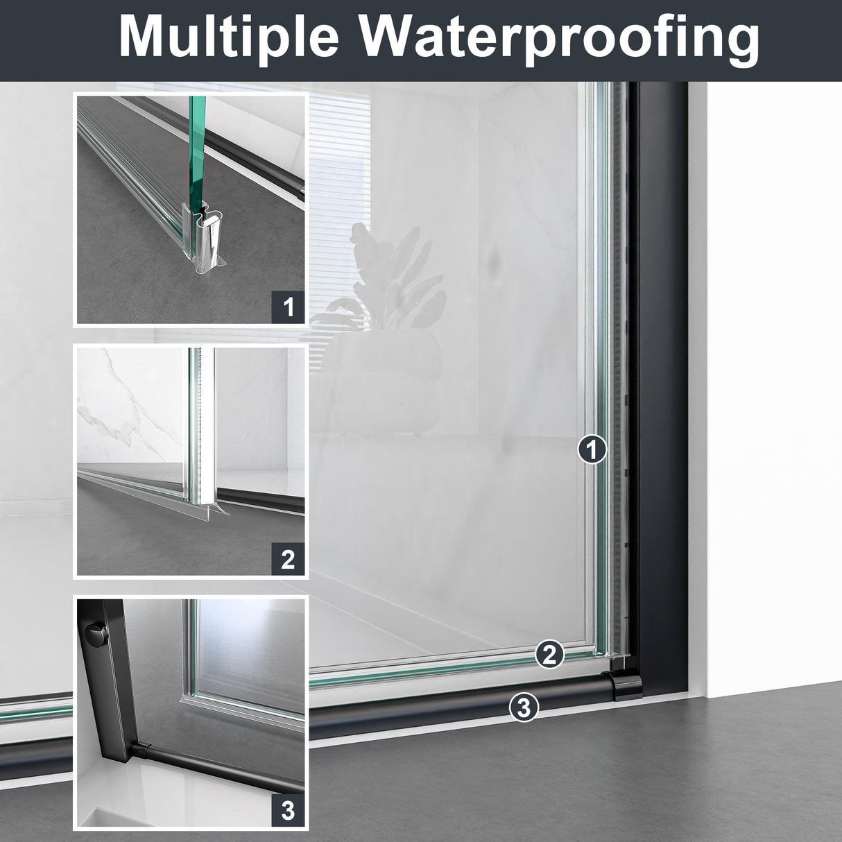 34"W x 72"H Frameless Circular Pivot Shower Door in Matte