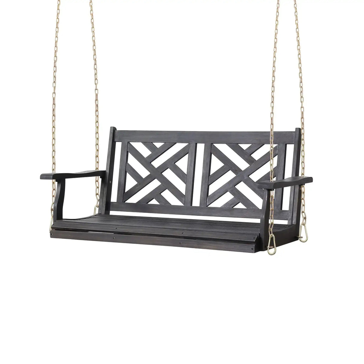 Alejandro - Acacia Wood Porch Swing With Slat Panel Seating - Best Buy Furniture