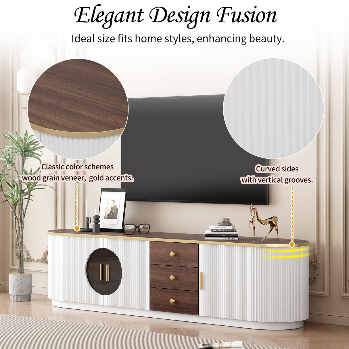 VIBE HAUS 70.8'' Modern Minimalist TV Stand