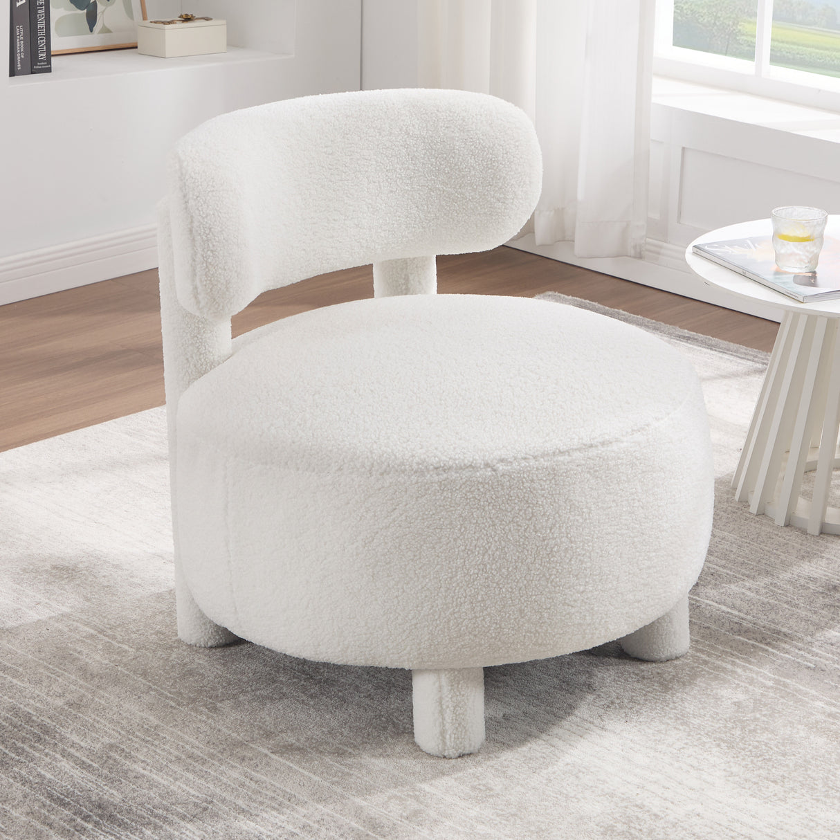Teddy Fabric Armless Accent Chair
