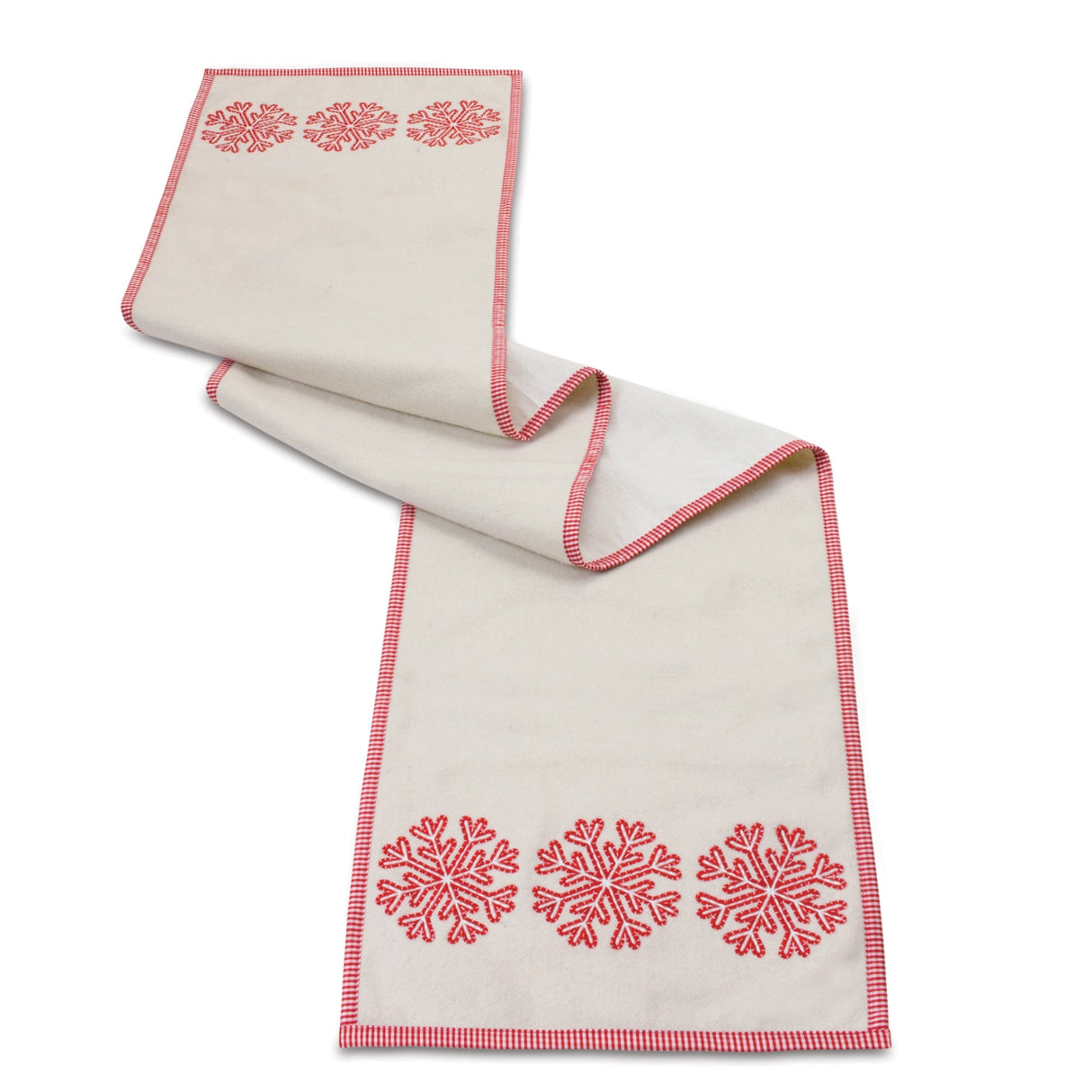 Embroidered Snowflake Table Runner 72"l