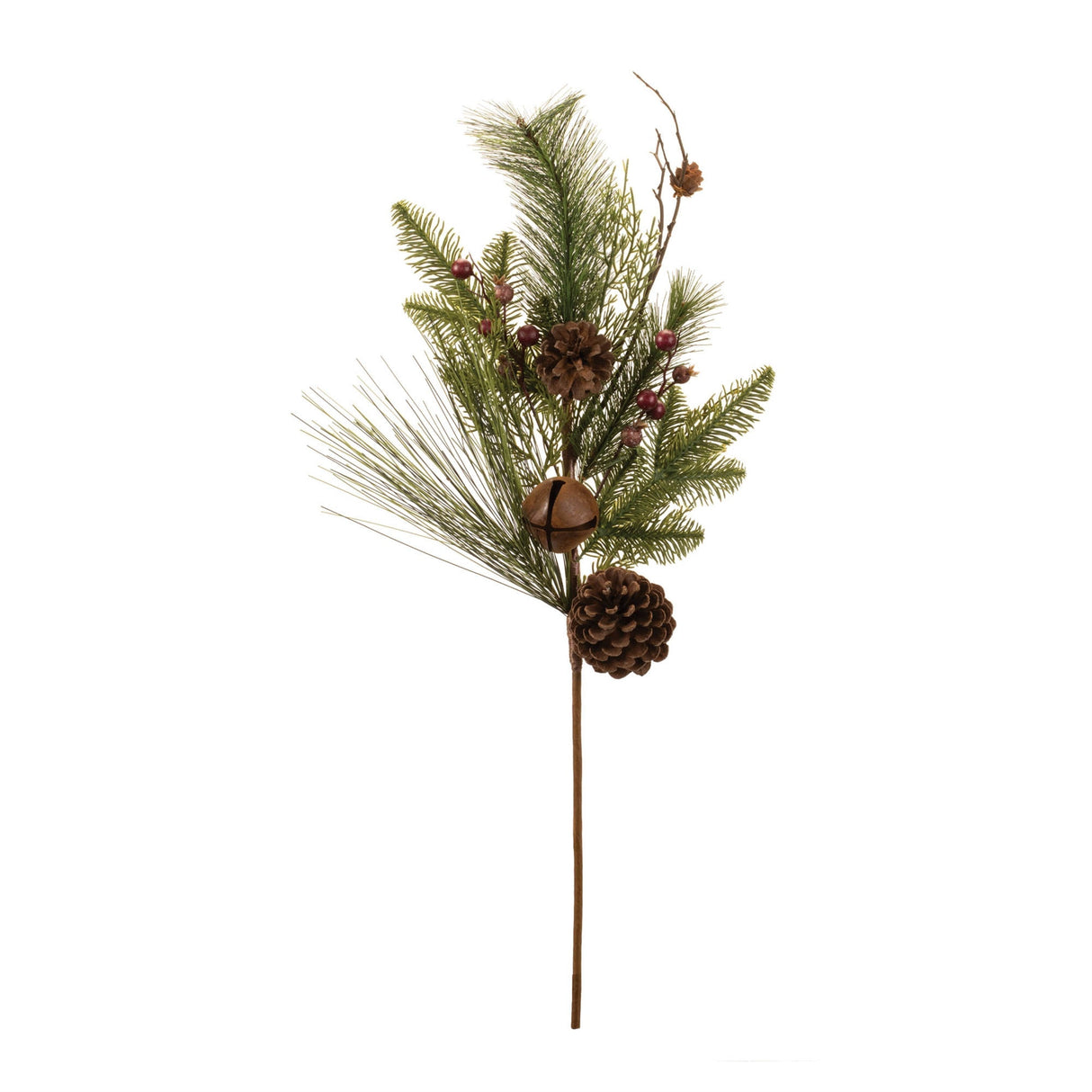 Pine and Sleigh Bell Spray (Set of 2)