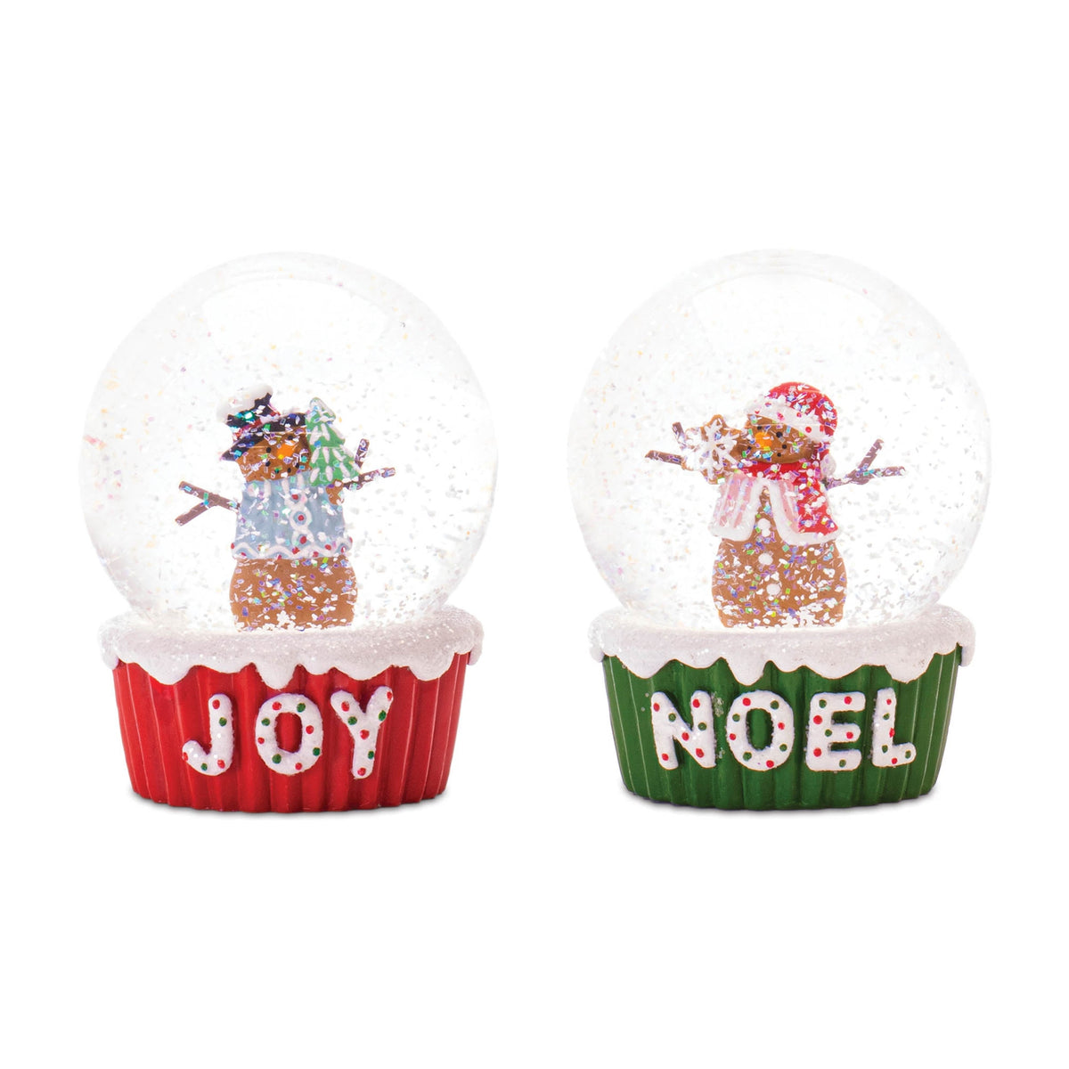 Gingerbread-Snowman-Snow-Globe-(Set-of-2)-Christmas-Decor