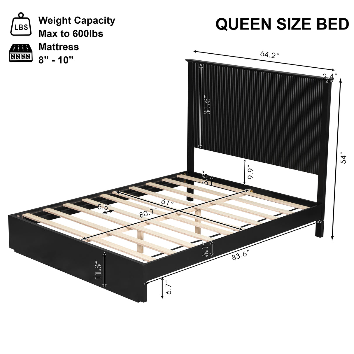 Stylish Queen Size Bed Frame