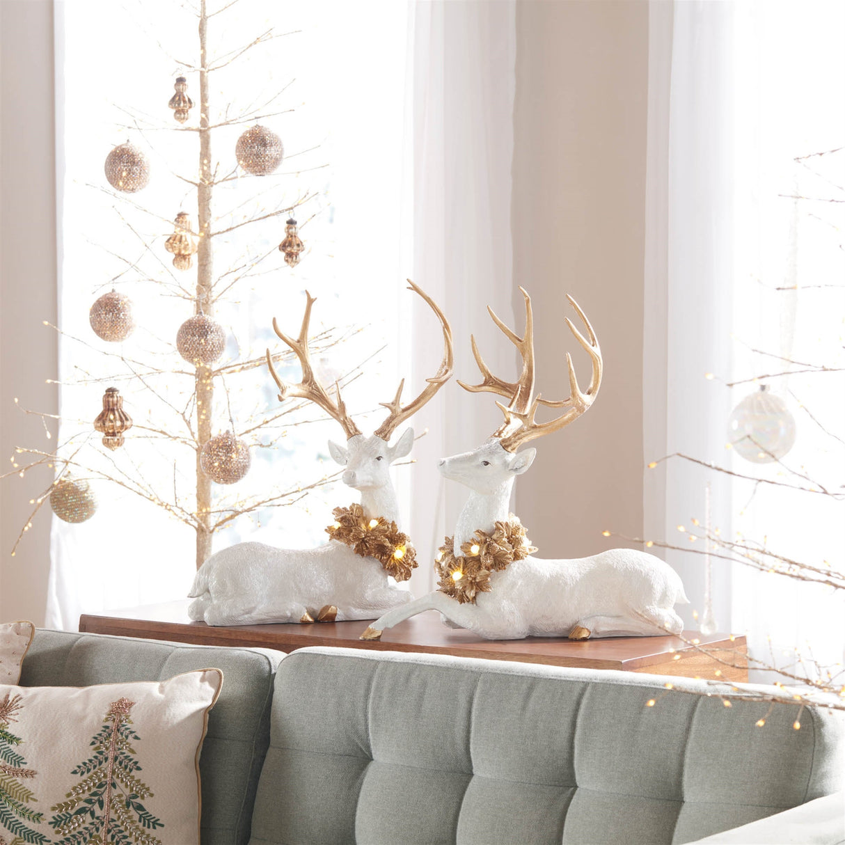 LED Holiday Deer Figurine (Set of 2)