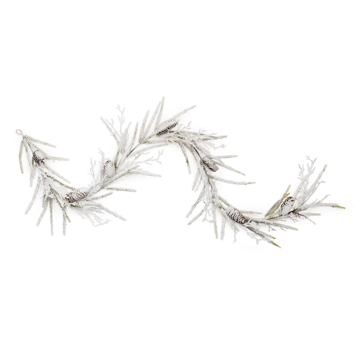 Flocked-Pine-and-Pinecone-Garland-6'L-Wreaths-&-Garlands