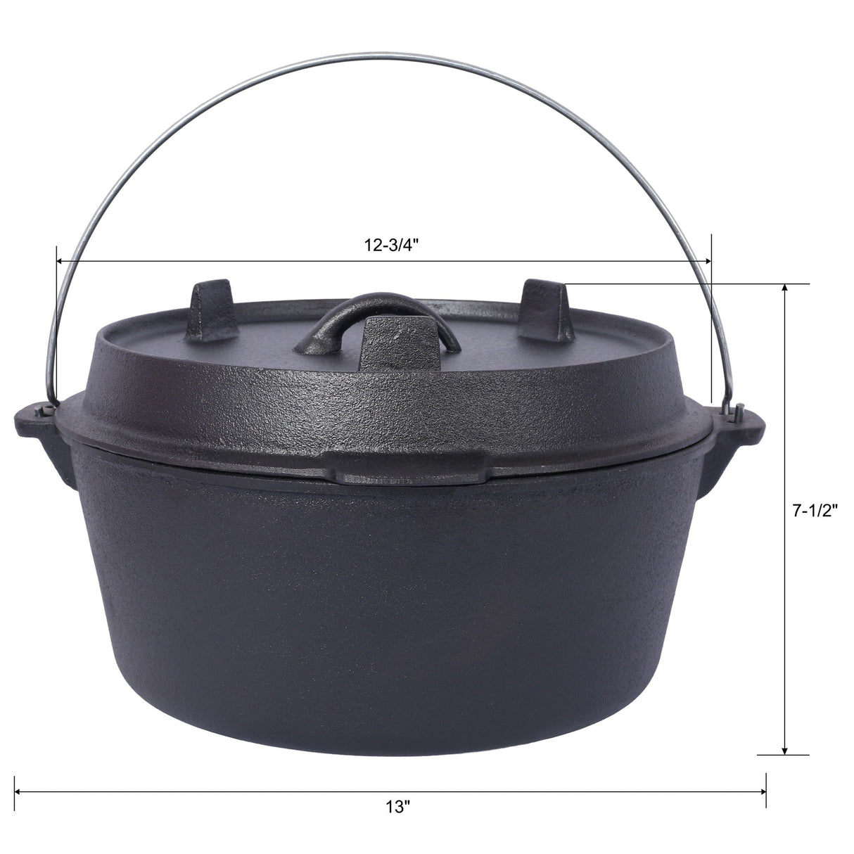 Pre-Seasoned Cast Dutch Oven with Skillet Lid and Pot Rack