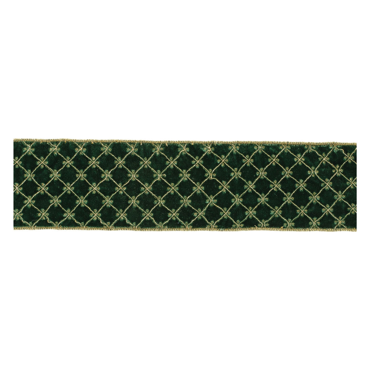 Ornate-Diamond-Pattern-Wired-Ribbon-(Set-of-2)-Ribbons-&-Trim