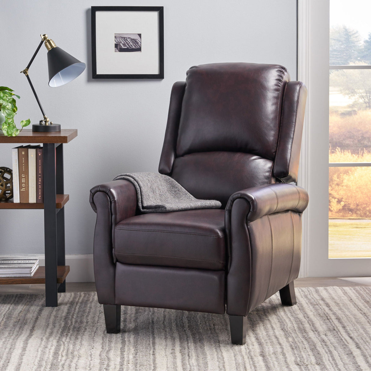 Memphis - Standard Recliner Club Chair - Burgundy - Best Buy Furniture