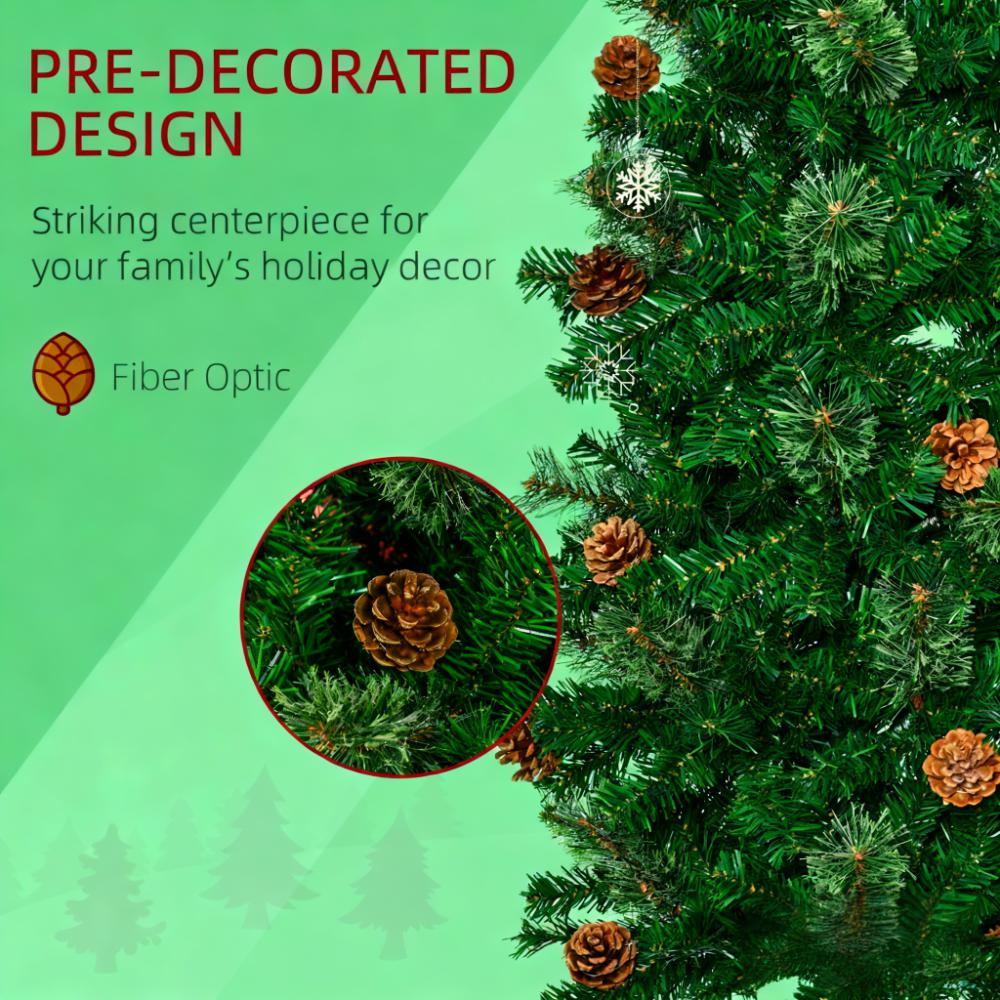 Slim Pine Needles Xmas Tree - 7.5 Foot Pencil Christmas Tree
