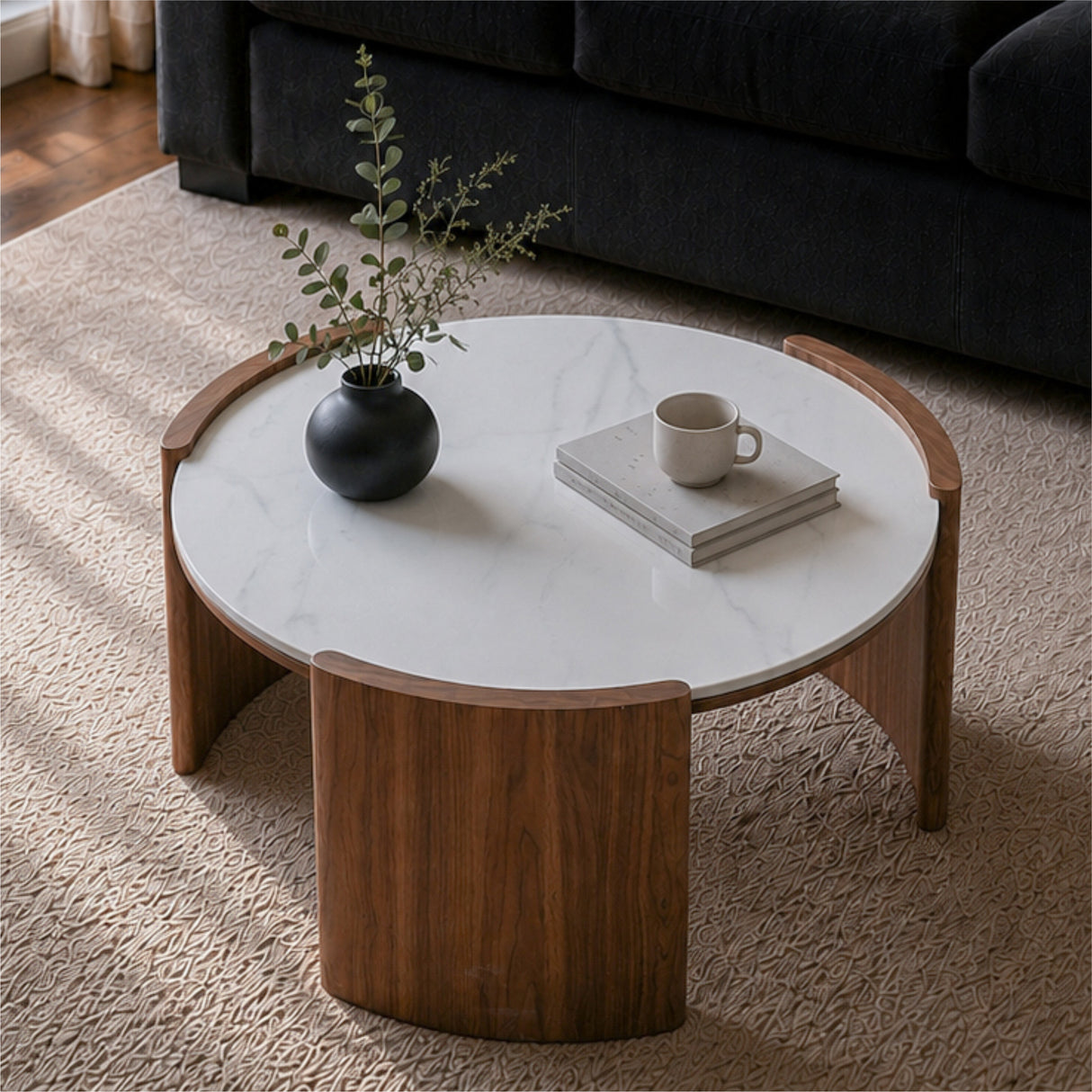 Modern Round Sintered Stone Coffee Table